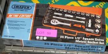 Draper "Retro" 25 piece 1/2" Drive metric socket set - unopened