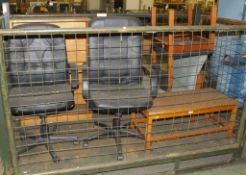 6 Pieces of office furniture - chairs, bookcase