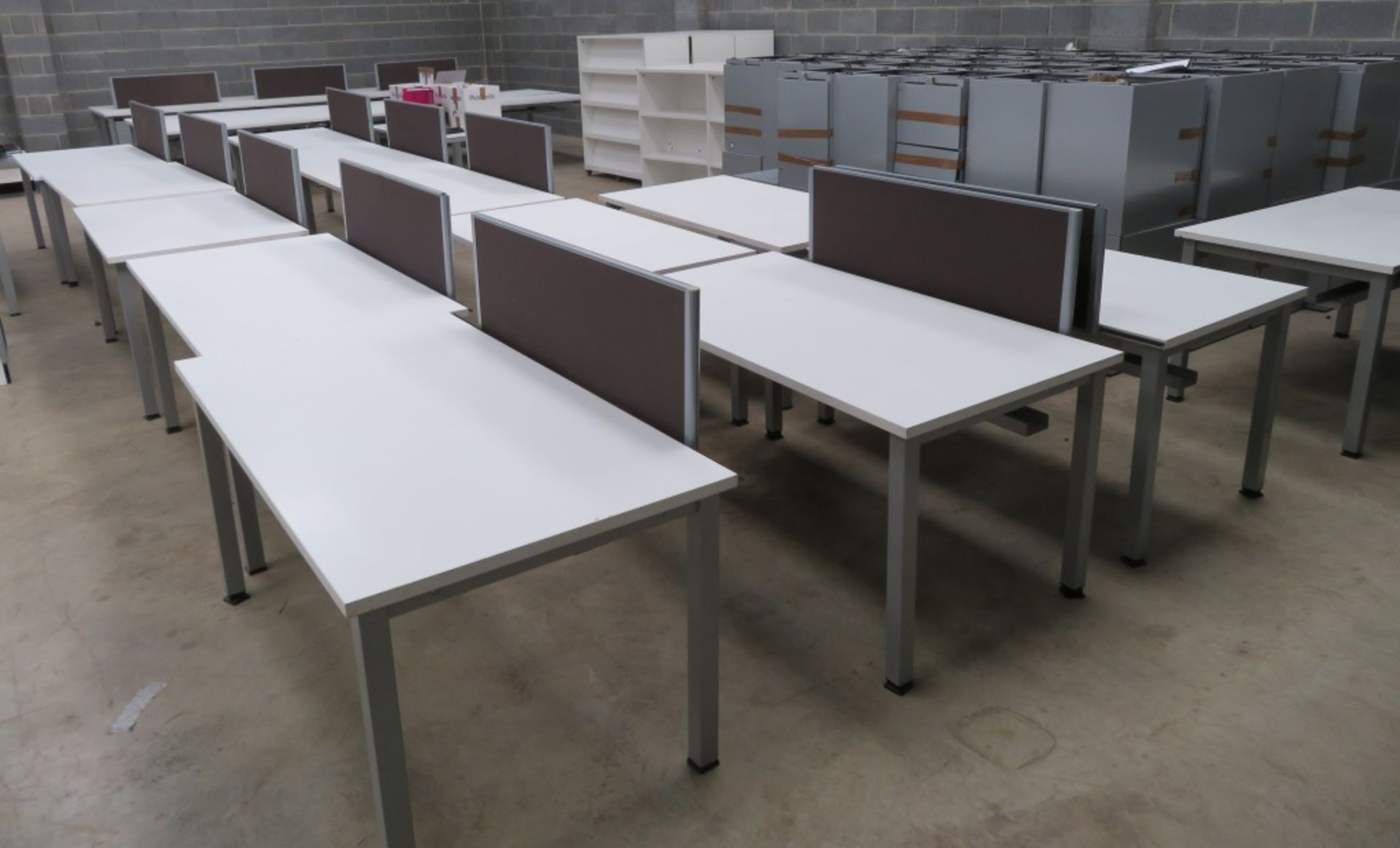 Office Furniture Clearance - 100+ 1600mm PICO White Rectangualr Desks, Desk Dividers, 80+ - Image 6 of 24