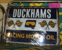 Small Tin Sign "Duckhams Motor Racing Oil"