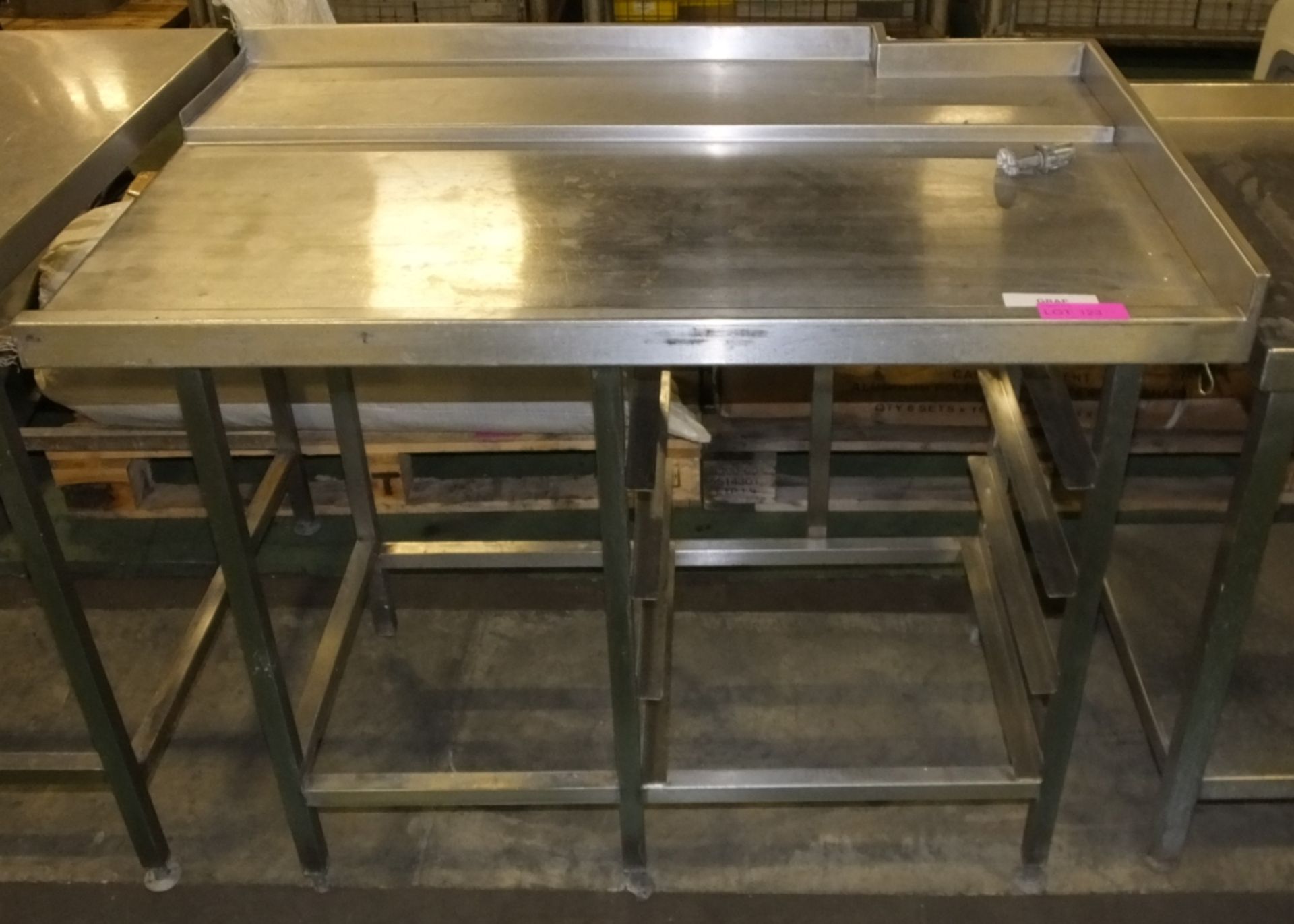 Stainless Steel Right Hand Dishwasher table 1250 x 850 x840