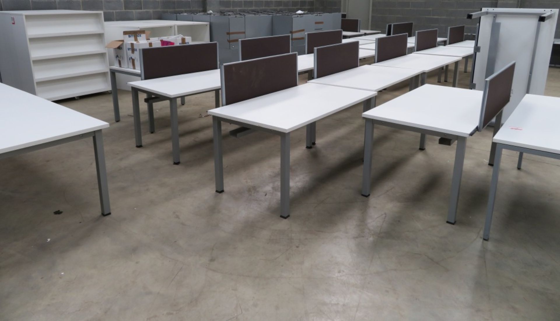 Office Furniture Clearance - 100+ 1600mm PICO White Rectangualr Desks, Desk Dividers, 80+ - Image 4 of 24