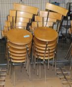 12x Stackable Wooden Chairs