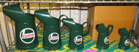 Set 5 of decorative Castrol Oil Cans