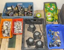 Reels of Partex Cable marking sleeves, 4x Air Con Motors, 29x Relays, Electriclal Switches
