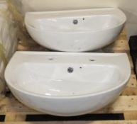 2x Ceramic Sink Basins