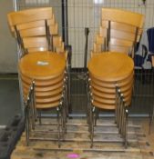 12x Stackable Wooden Chairs