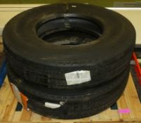 2x Firestone commercial Tires - F5 560 Plus Radial - 12R 22.5