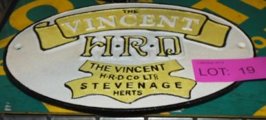 Cast sign - The Vincent HRD