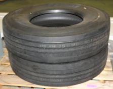 2x Firestone commercial Tires - F5 561 - 12R 22.5