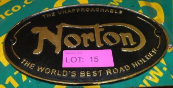 Cast sign - Norton