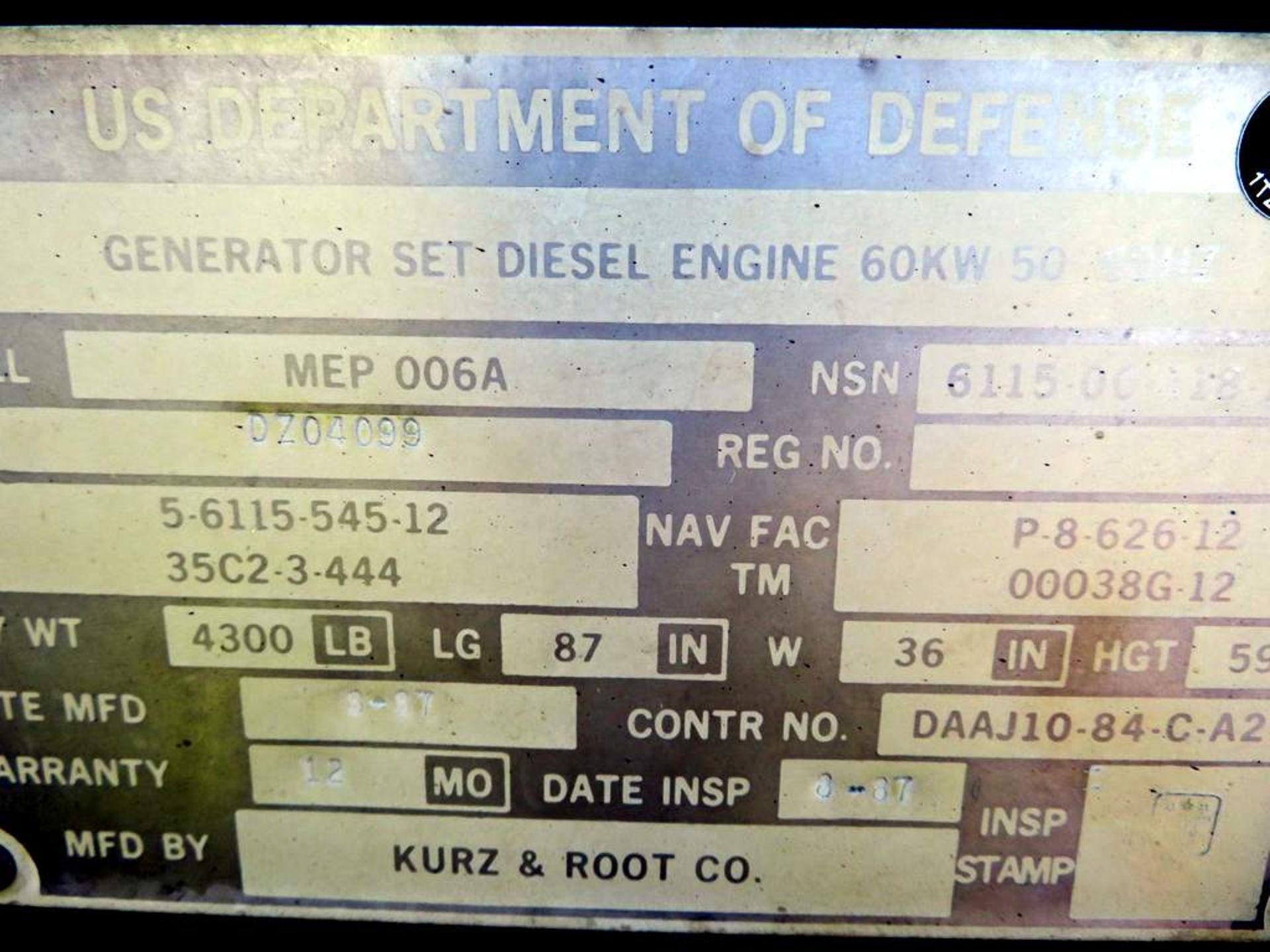 Skid Mounted 60KW Diesel Gen Set. - Image 5 of 15