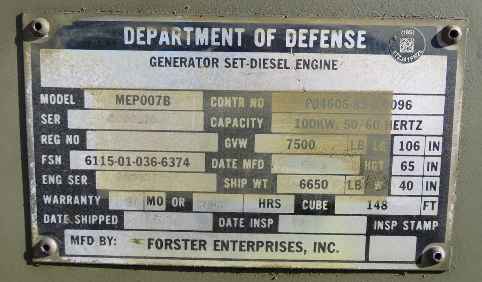 Skid Mounted 100KW Diesel Gen Set. - Image 4 of 13