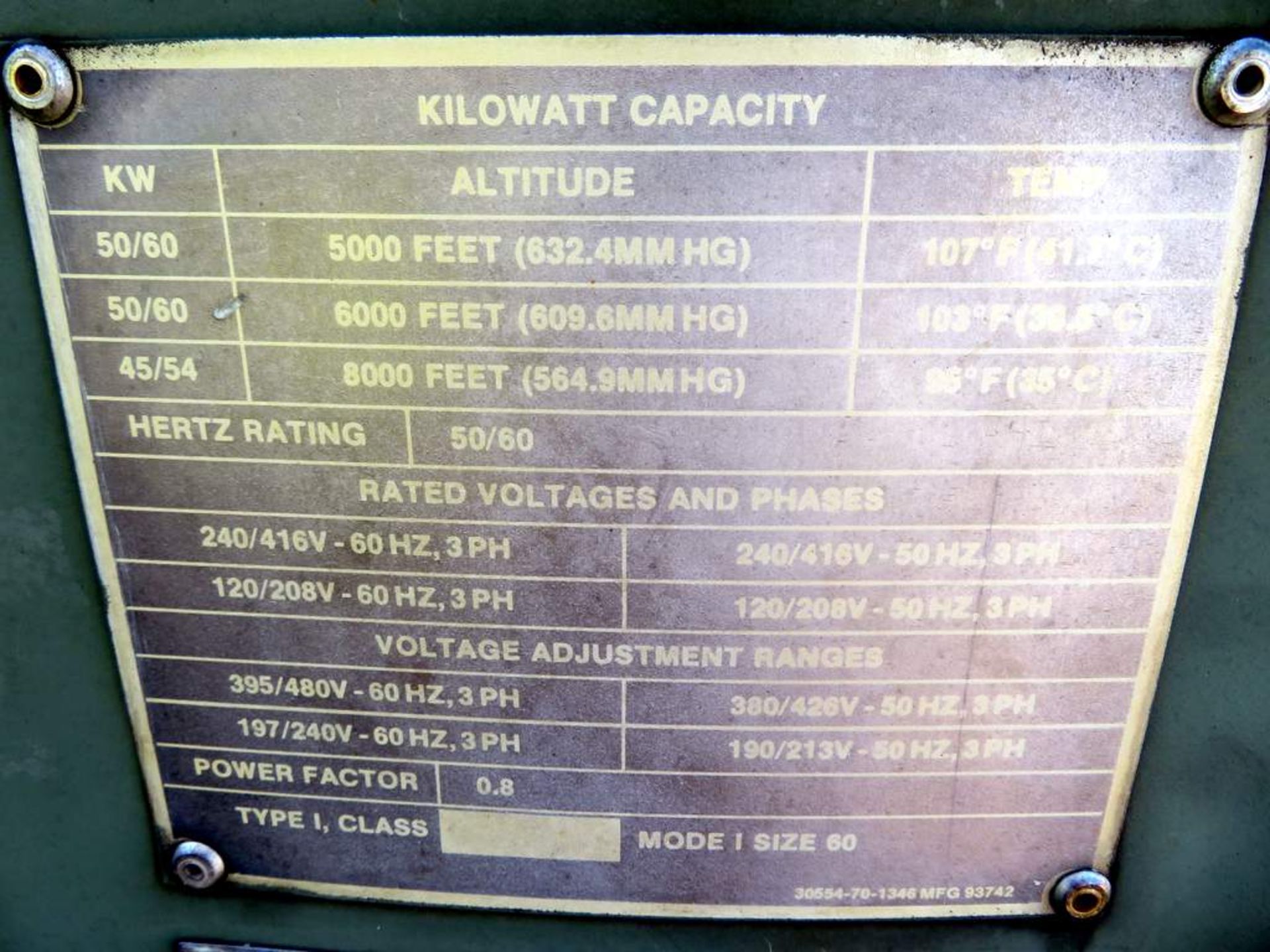 Skid Mounted 60KW Diesel Gen Set. - Image 5 of 14