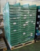 80x Green Plastic Trays / Bins.