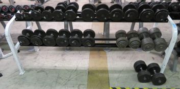 12 Pairs Of Various York Heavy Duty Dumbbells. Ranging From 2.5kg - 40kg