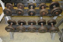 5 Pairs Of Various Heavy Duty Dumbbells. 10kg - 30kg.