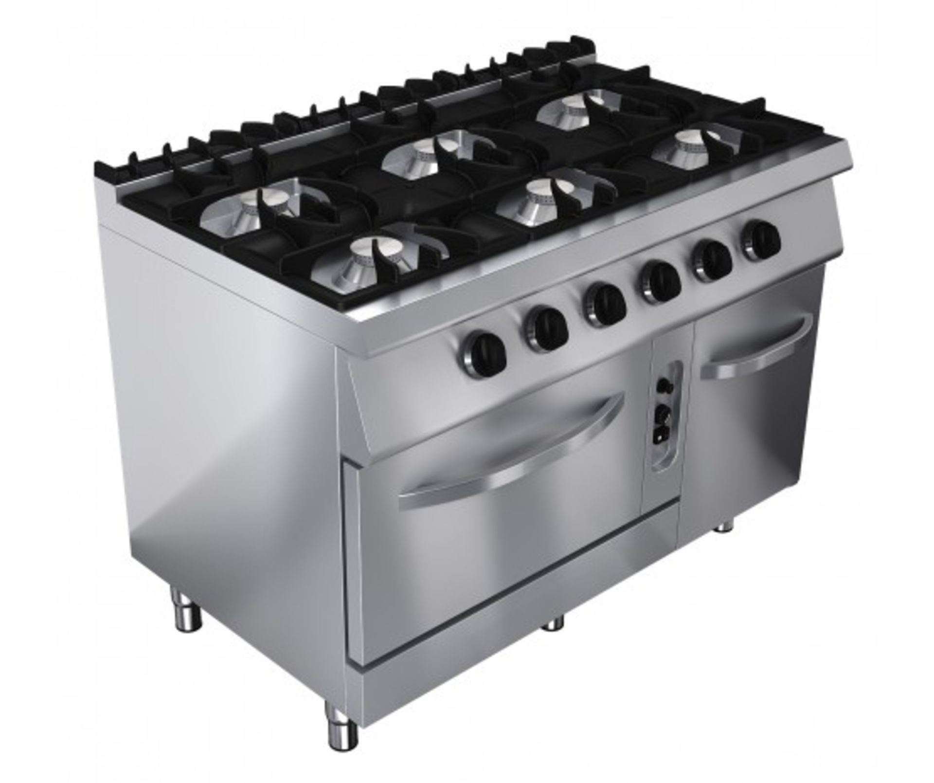 Gas oven range, 6 burners (one standard oven) - 45kW - 1200W x 730D x 900H - GAS - RG7K211
