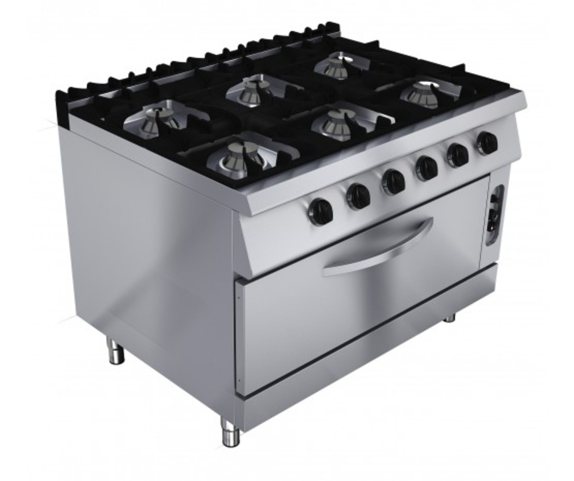 Gas oven range, 6 burner (maxi oven) - 49kW - 1200W x 730D x 900H - GAS - RG7K212G