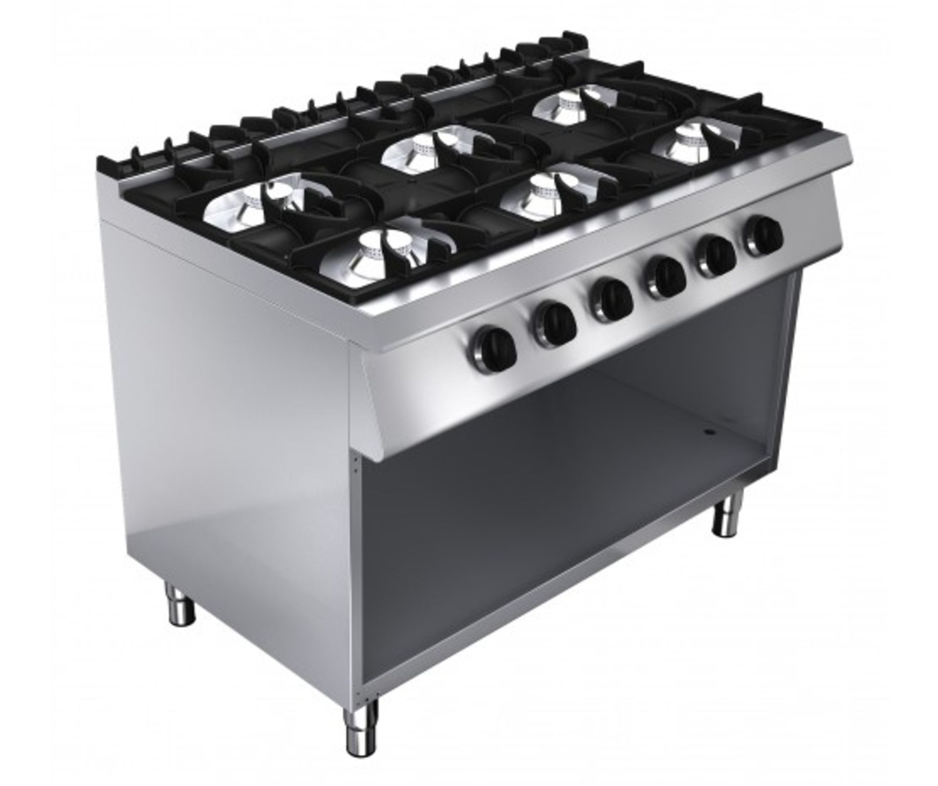Boiling top, 6 burners - 39kW - 1200W x 730D x 900H - GAS - RG7K201G