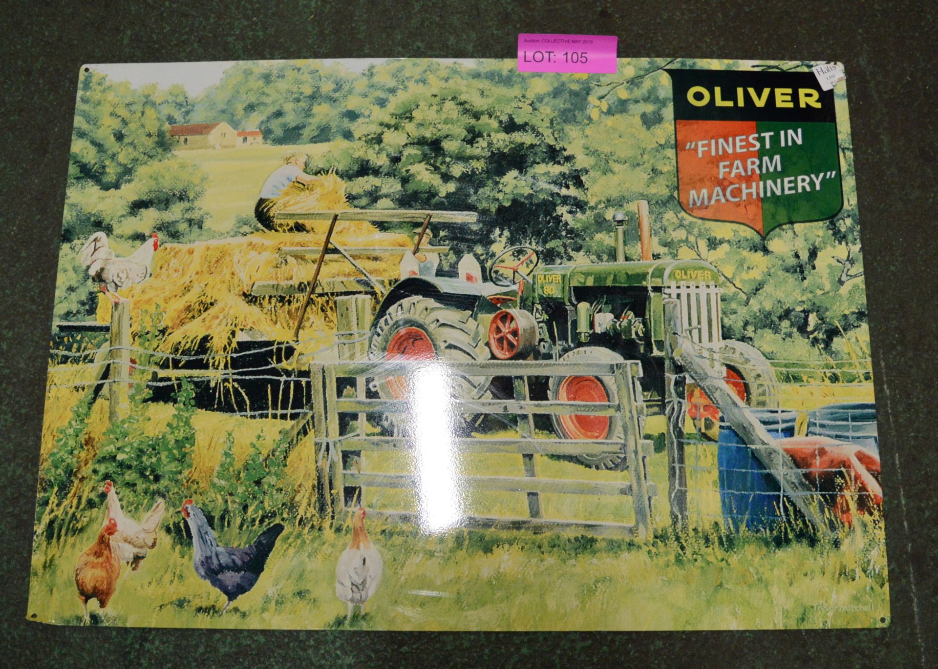 Oliver "Finest in Farm Machinery" Tin Sign - 700 x 500mm.