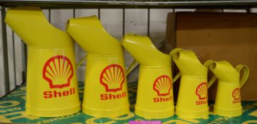 Set 5x of decorative Shell Oil Cans.