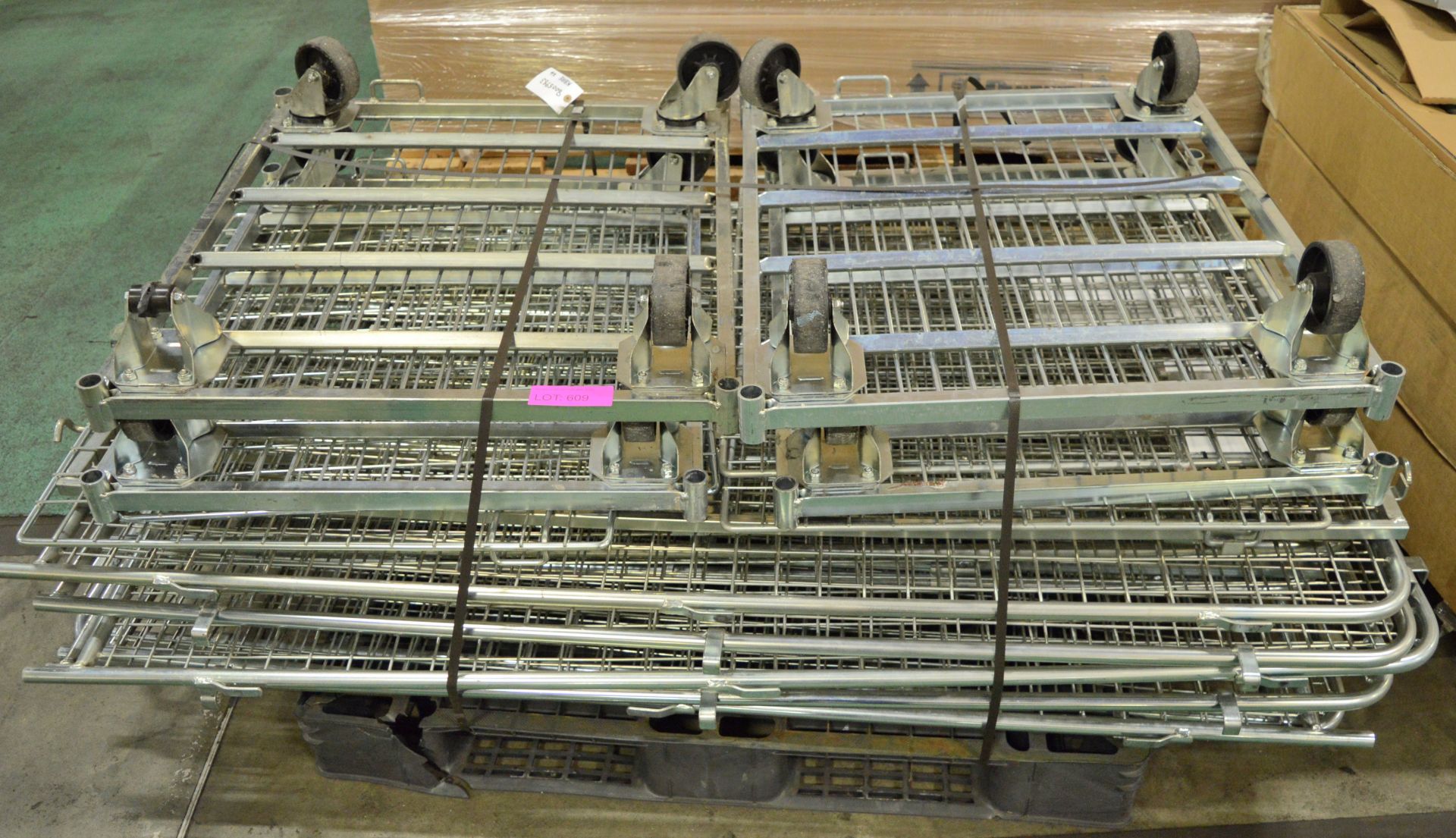 4x Folding Steel Cage/Trolleys.