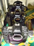 3x Nikon F90X Camera Bodies with Battery Boxes. Strap.