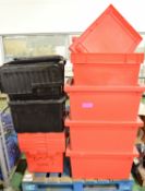 13x Plastic Storage Boxes with Lids.