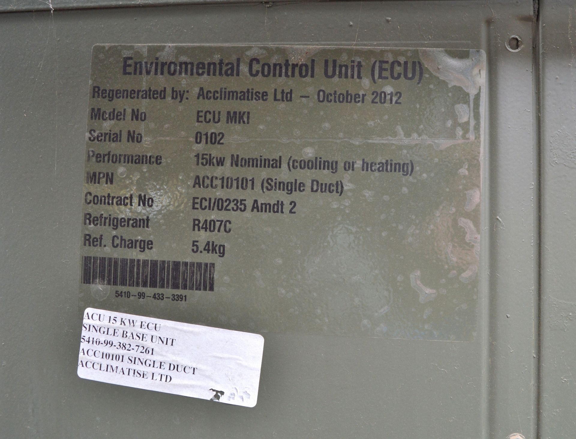 Environmental Heating/Cooling Unit L1800 x W1350 x H100mm. - Image 2 of 3