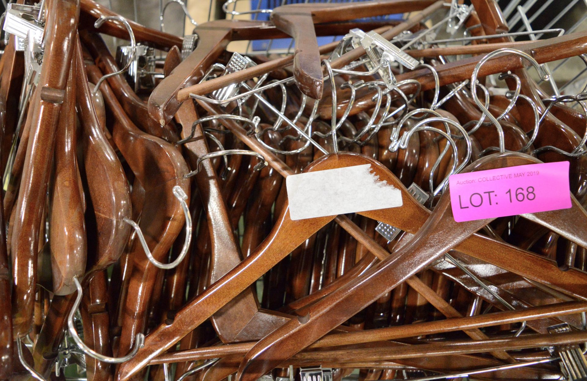 Approx 40x Lacquered Beech Coat Hangers. - Image 2 of 2