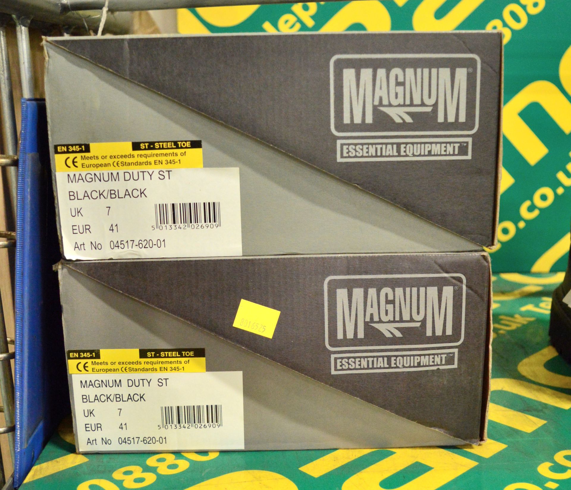 2 pairs Magnum Standard Duty Black Work Shoes - Size 7.