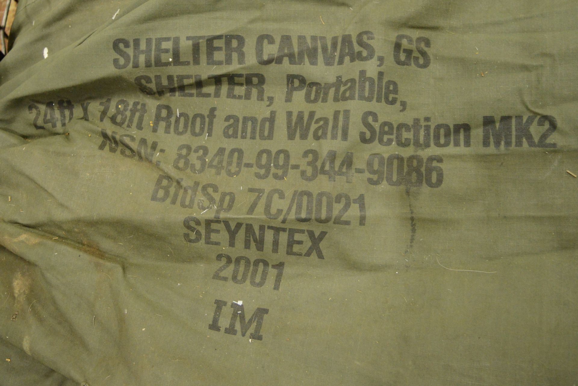 24' x 18' Canvas Shelter Roof & Wall Section. - Image 2 of 2