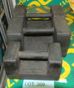 3x Handled weights - 1x 5kg. 2x 10kg