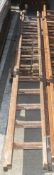 2 section wooden ladder