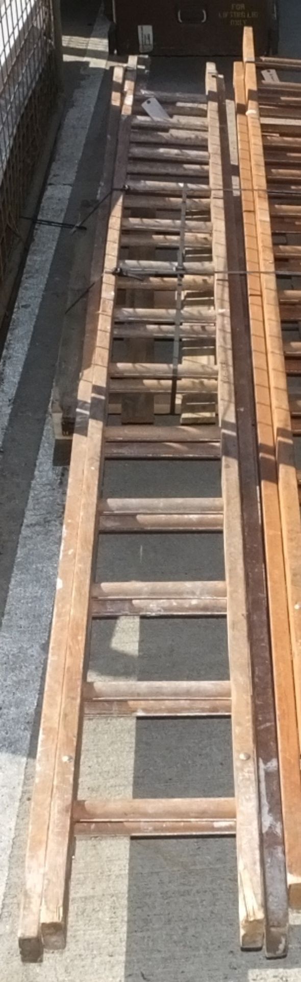 2 section wooden ladder