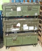 3x Gun / Barrel Empty Metal Boxes - 1090 x 440 x 470