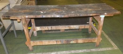 Wooden Work Bench L228 x W700 x H890