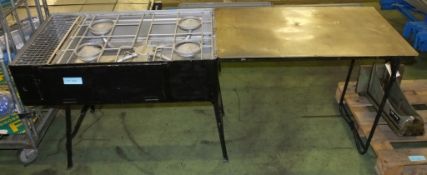 Field cooker - 4 burner - no hose - fold out table