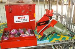 Wolf Valve Seat Grinding kit in metal carry box
