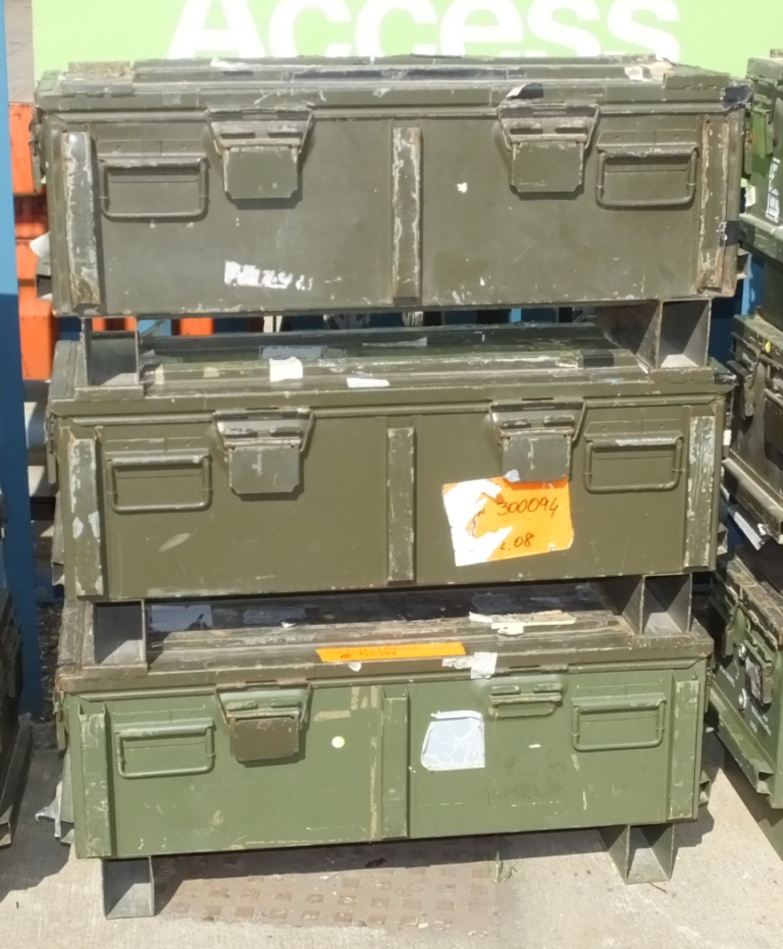 3x Gun / Barrel Empty Metal Boxes - 1090 x 440 x 470