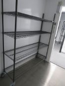 FOUR TIER GREY COATED MESH KITCHEN STORAGE RACK