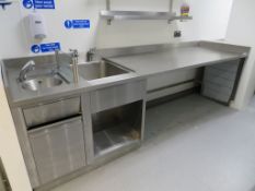 STAINLESS STEEL SIDE UNIT WITH SINGLE DEEP BOWL SINK