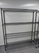 FOUR TIER GREY COATED MESH KITCHEN STORAGE RACK