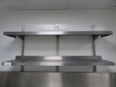 2 X PAIRS OF STAINLESS STEEL WALL SHELVES