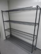 FOUR TIER GREY COATED MESH KITCHEN STORAGE RACK