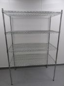 FOUR TIER CHROME MESH KITCHEN STORAGE RACK