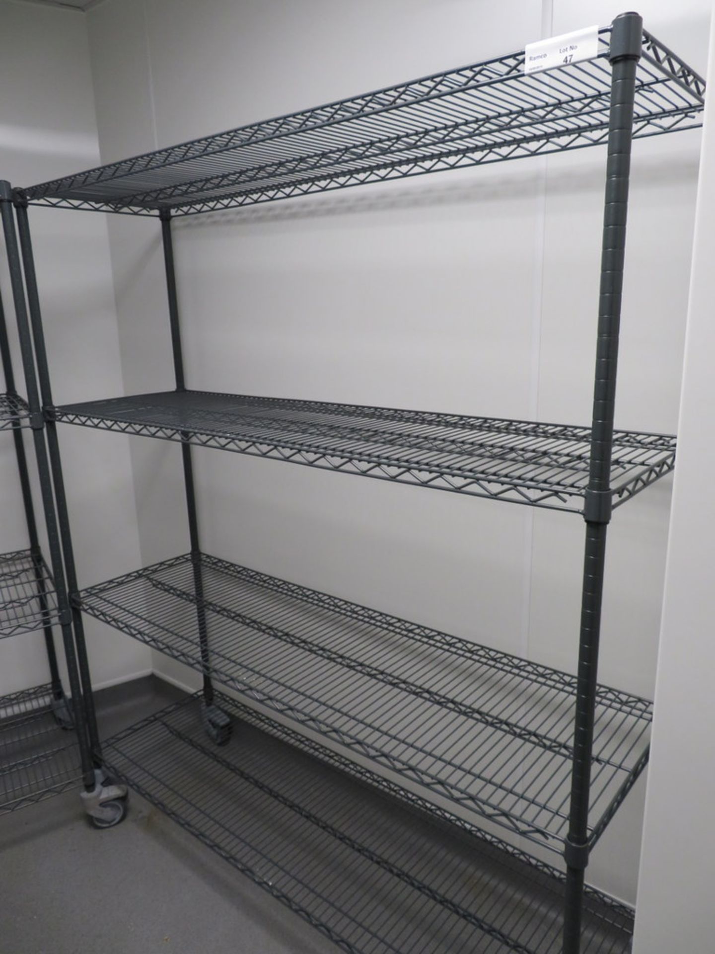 FOUR TIER GREY COATED MESH KITCHEN STORAGE RACK