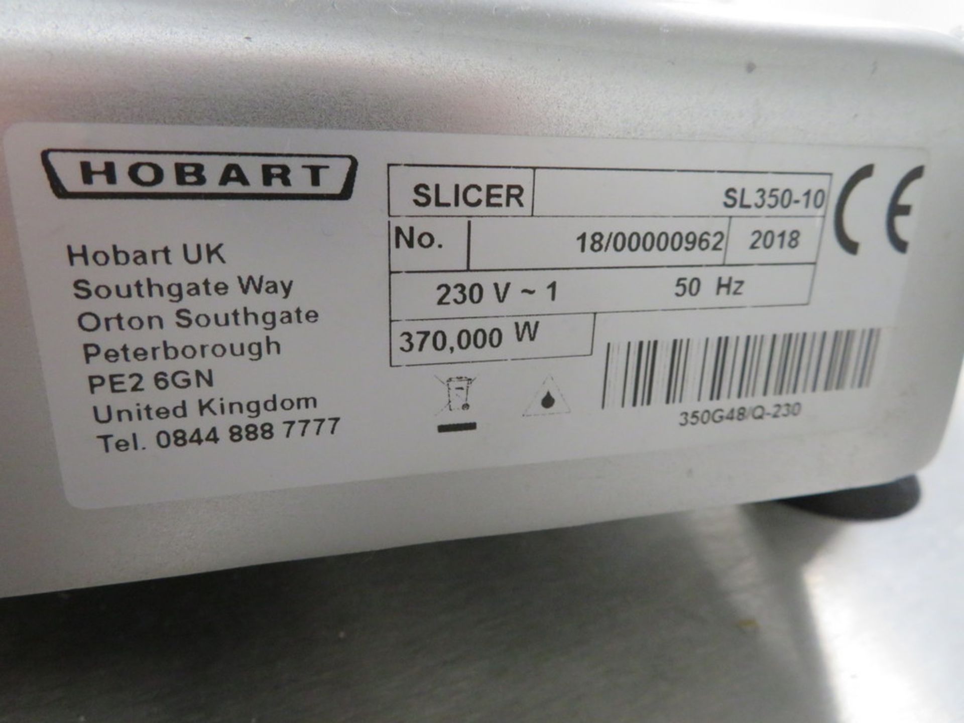 2018 HOBART MODEL SL350-10 MEAT SLICER - Image 5 of 5