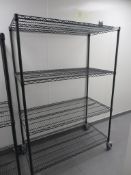 FOUR TIER GREY COATED MESH KITCHEN STORAGE RACK